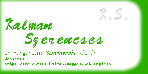 kalman szerencses business card