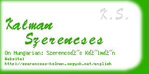 kalman szerencses business card